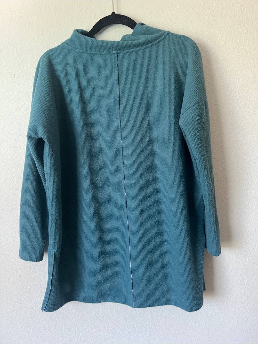 Anthropologie Theresa Tunic Top Teal S Mock Neck Pullover - Picture 3 of 3